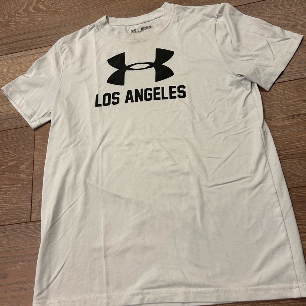 Under Armour Black and White Los Angeles Athletic Tee Youth Medium